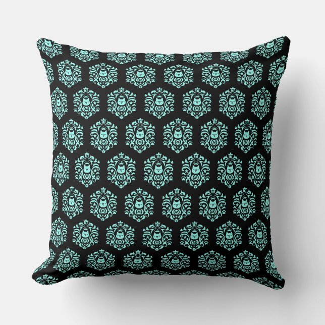 Coussin Cryptocurrency MonaCoin MonaDamask Pattern Blue (Recto)