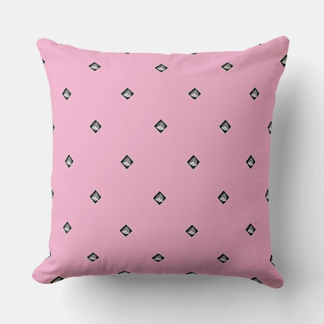 Coussin Cube Pyramide Répétition Rose Pâle (Recto)
