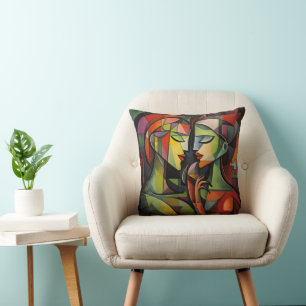 Coussin Cubisme Féminin Art Abstrait