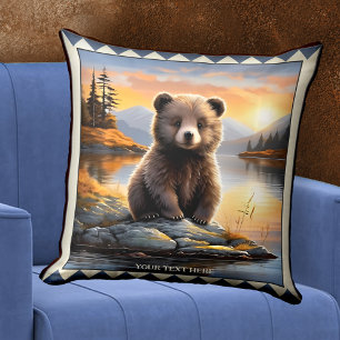 Coussin Cudely Bear Cub Animal Art