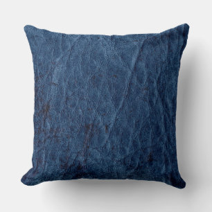 Coussin Cuir bleu