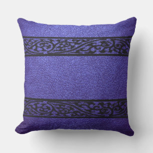 Coussin Cuir bleu violet