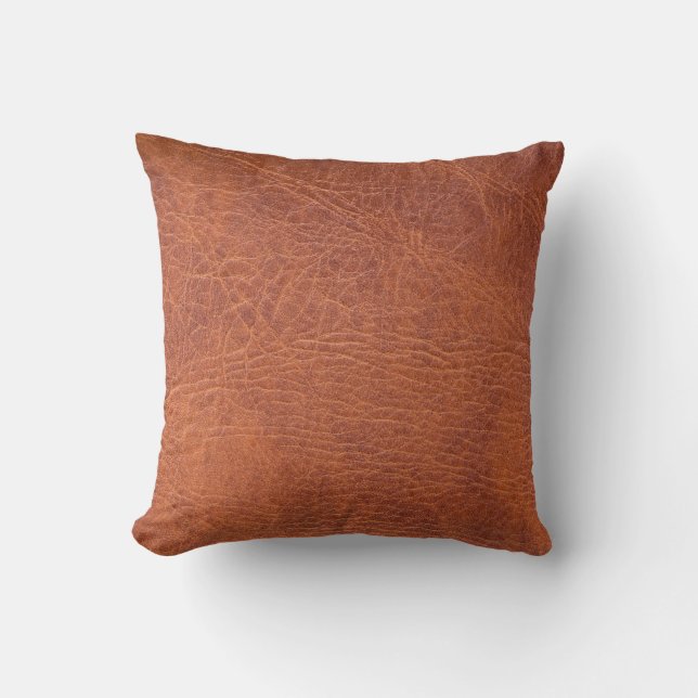 Coussin Cuir Brown (Recto)