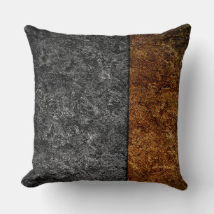 Coussin Cuir Brown et gris