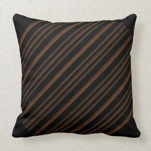 Coussin Cuir Brown Et Noir