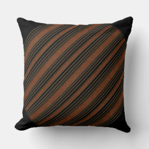 Coussin Cuir Brown Et Noir