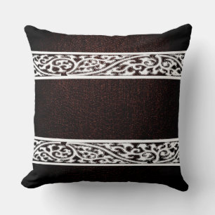 Coussin Cuir Brown foncé