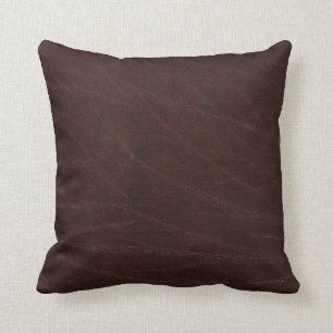 Coussin Cuir Brown foncé