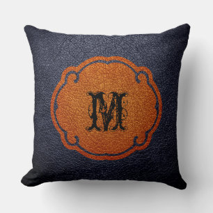 Coussin Cuir Brown noir