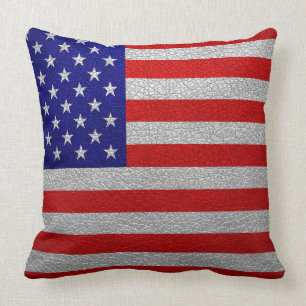 Coussin Cuir de drapeau américain