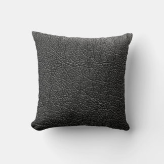 Coussin Cuir noir : texture de closeup transparente.