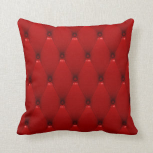 COUSSIN CUIR ROUGE