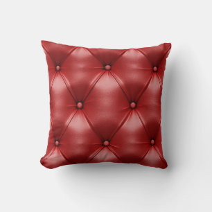 Coussin Cuir rouge : Élégance texturale sans joint