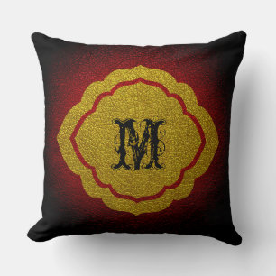 Coussin Cuir rouge foncé