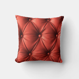 Coussin Cuir rouge texturé : Détails du matériau