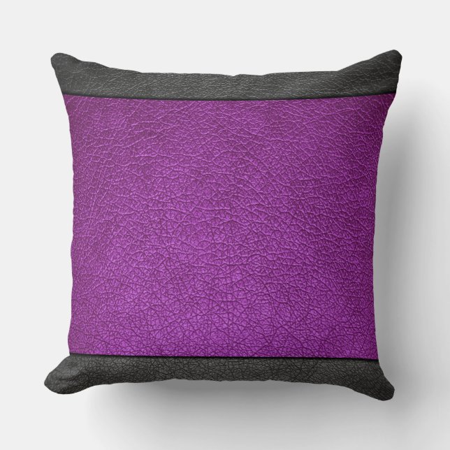 Coussin Cuir Violet (Recto)