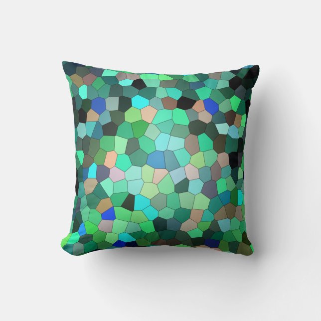Coussin Cuisine en plume de Mosaïque Abstraite (Recto)