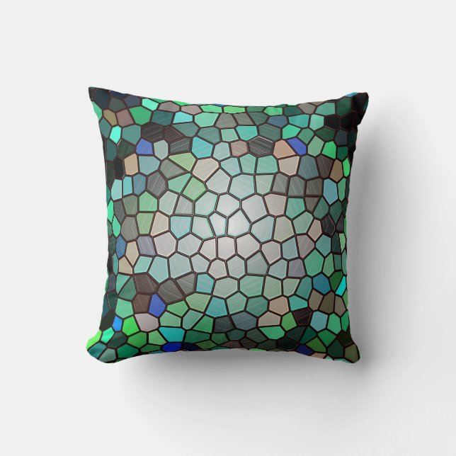 Coussin Cuisine en plume de Mosaïque Abstraite (Recto)