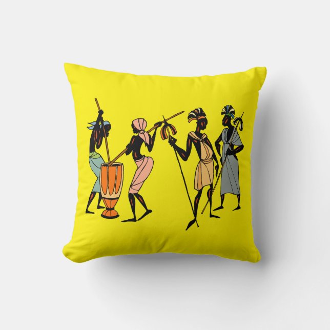 Coussin Cuisine et danse des femmes africaines (Recto)