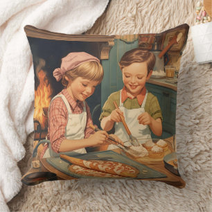 Coussin Cuisine pour enfants vintage