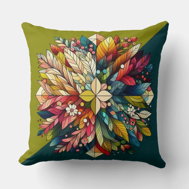 Coussin "Cuisine Symphonique Florale Géométrique" (Recto)
