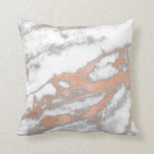 Coussin Cuivre métallique de gris de marbre de parties