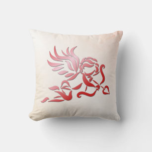 Coussin Cupidon rouge avec flèche et flèche