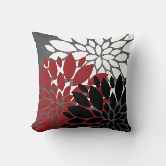 Coussin Cushion blanc gris-rouge (Recto)