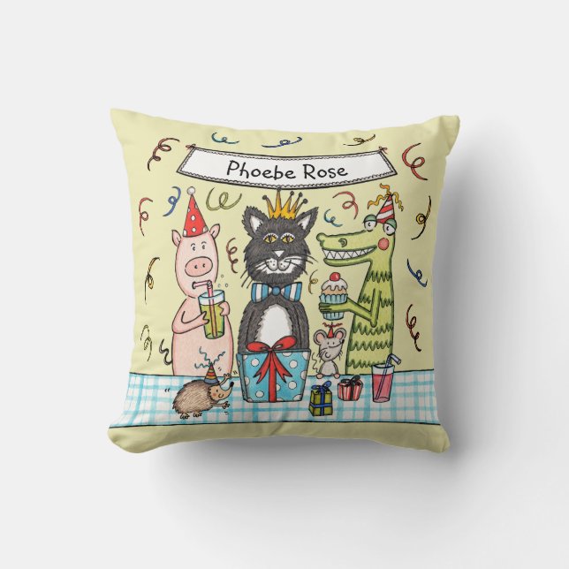 Coussin Cushion de fête d'enfants personnalisées (Recto)