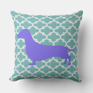 Coussin Cushion - Silhouette violette Dachshund