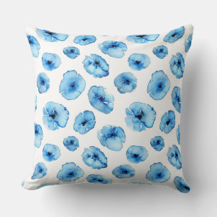 Coussin Cushions - Blue Poppies