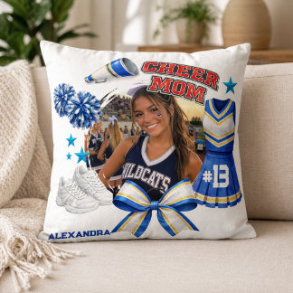 Coussin Custom Cheer Mom Photo Sports Pride