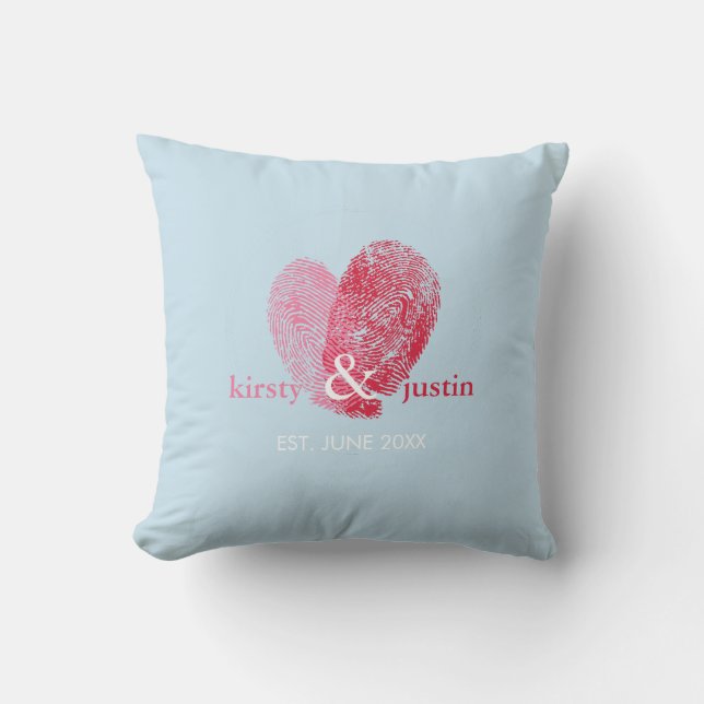 Coussin CUSTOM CUSHION simple empreinte digitale couple co (Recto)