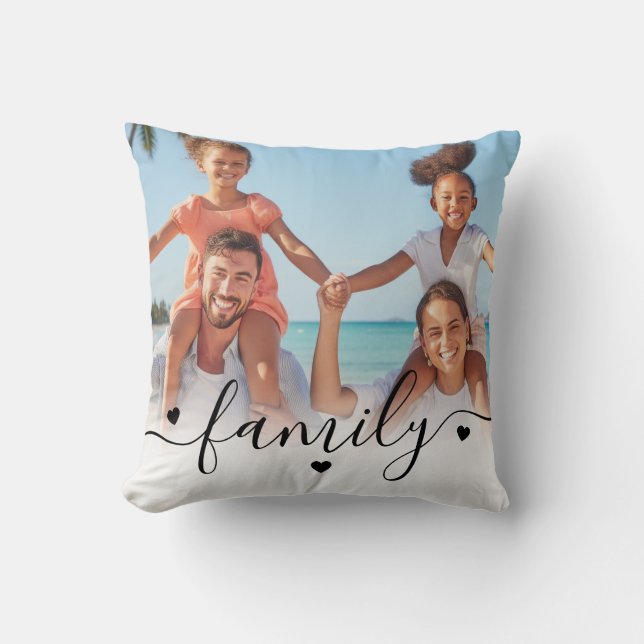 Coussin Custom Double Sided Family Photo (Recto)
