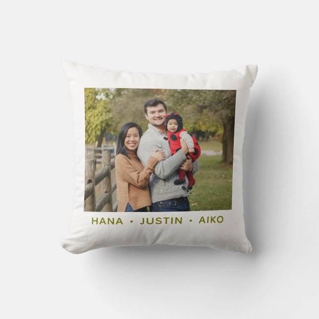 Coussin Custom Family Photo Double Sided  Throw Pillow (Recto)