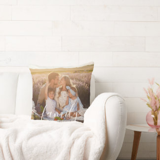 Coussin Custom Family Photo - Personalized Last Name 