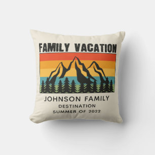 Coussin Custom Family Vacation Mountains Randonnée Camping