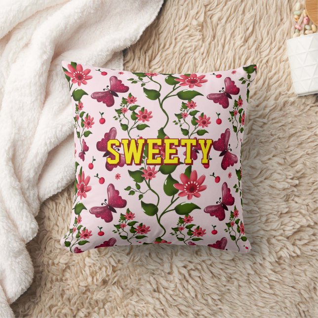 Coussin Custom floral butterfly pattern  (Couverture)