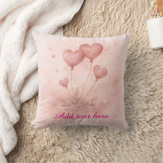 Coussin Custom Heart Balloon Throw Pillow