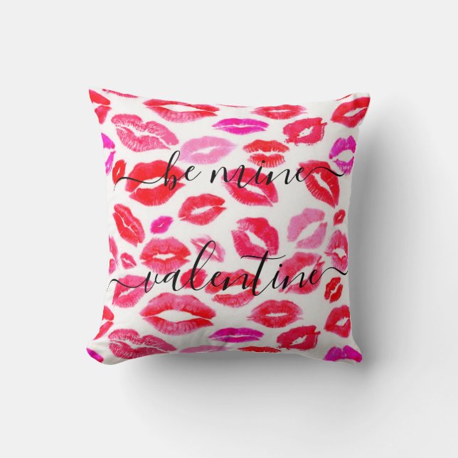 Coussin Custom LOVE KISSES XOXO Be Mine Valentine Cadeau (Recto)