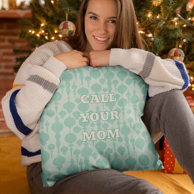 Coussin Custom Message Call Your Mom Pastel Holiday (Créateur téléchargé)