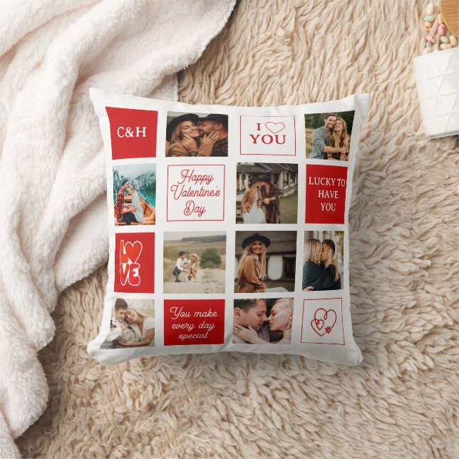 Coussin Custom Messages Husband 9 Photo Valentine's Day (Couverture)