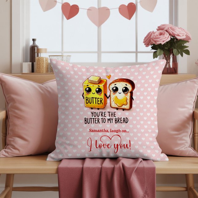 Coussin Custom Name Funny Food Valentine Pillow (Custom Name Funny Food Valentine Pillow)