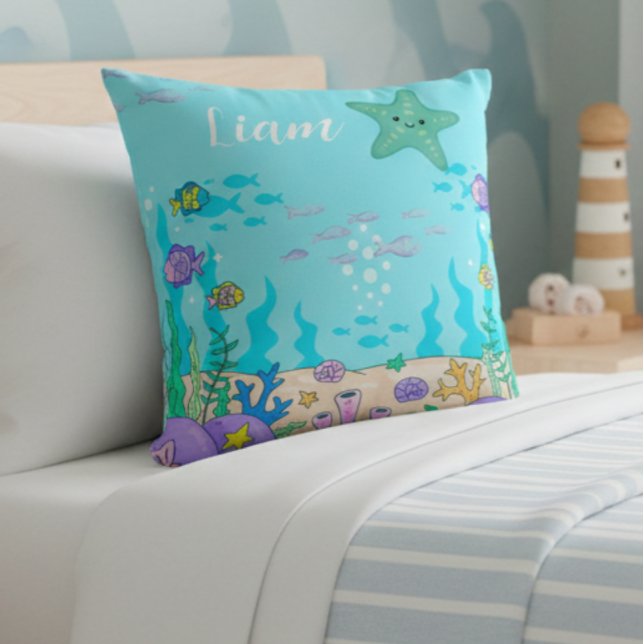 Coussin  Custom Name Undersea Starfish Pillow (Créateur téléchargé)