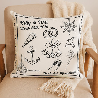 Coussin Custom Nautical Beach Wedding – Personalized