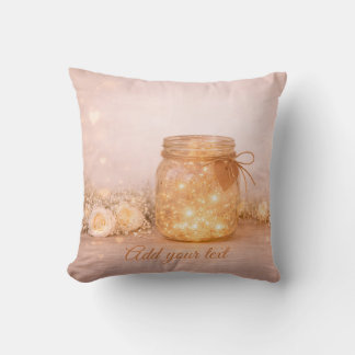 Coussin Custom Romantic Wedding Fairy Lights Pillow