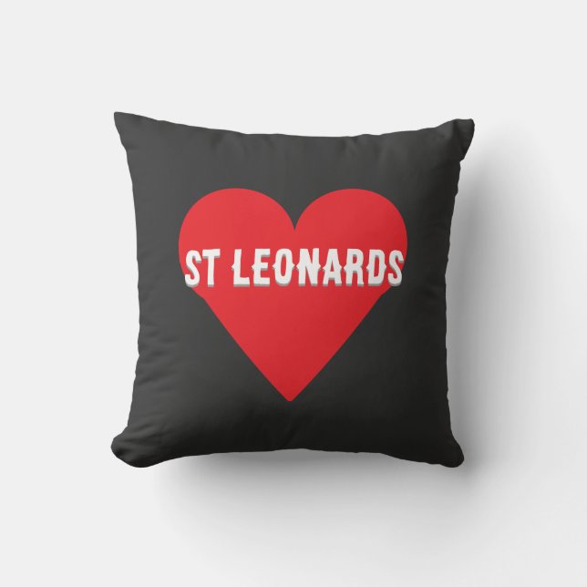 Coussin Custom your city or St Leonards heart Throw Pillow (Recto)