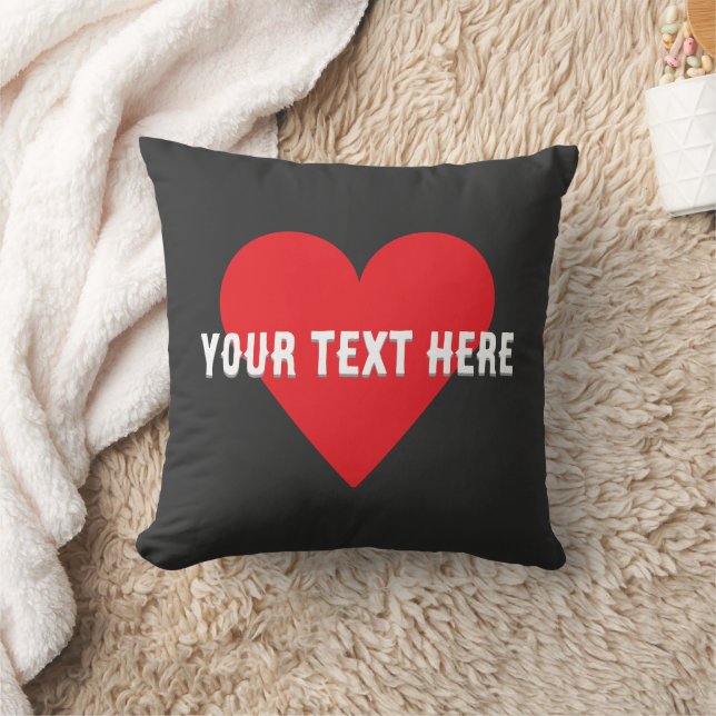 Coussin Custom your city or team heart Throw Pillow  (Couverture)