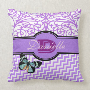 Coussin Customisez ces derniers pourpre de fantaisie et