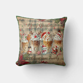 Coussin Customizable Christmas Pillow with coffee mugs